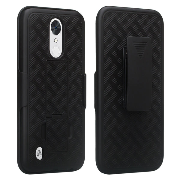 lg k20 plus combo holster shell case - bk - www.coverlabusa.com