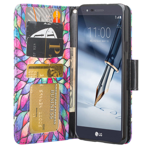 LG K40 Wallet Case - rainbow flower - www.coverlabusa.com