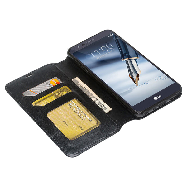 LG Stylo 5 Wallet Case - black - www.coverlabusa.com