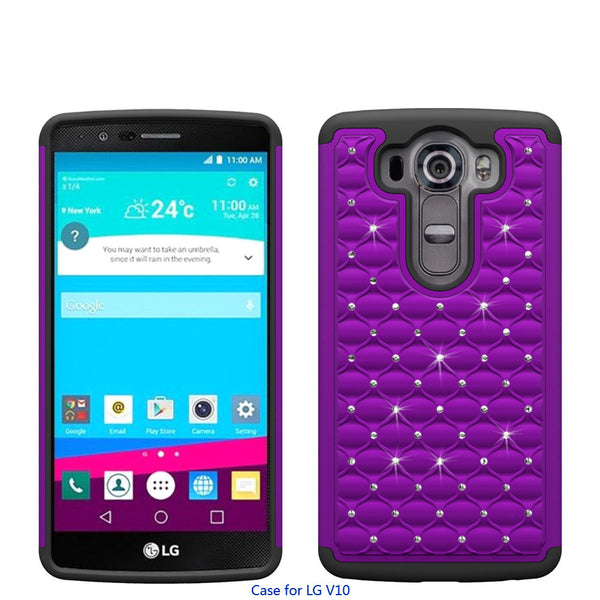LG V10 Rhinestone Case - purple/black - www.coverlabusa.com