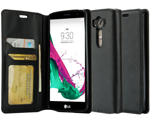 LG V10 real leather wallet case - Black - www.coverlabusa.com