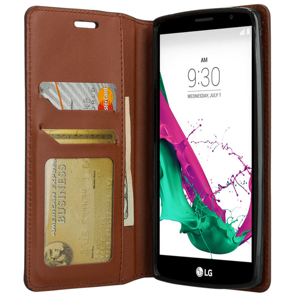 LG V10 real leather wallet case - Brown - www.coverlabusa.com