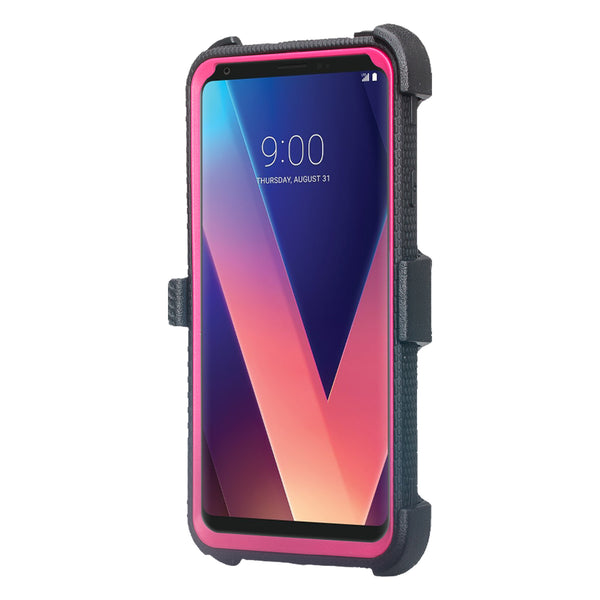 lg v30 heavy duty holster case - hot pink - www.coverlabusa.com