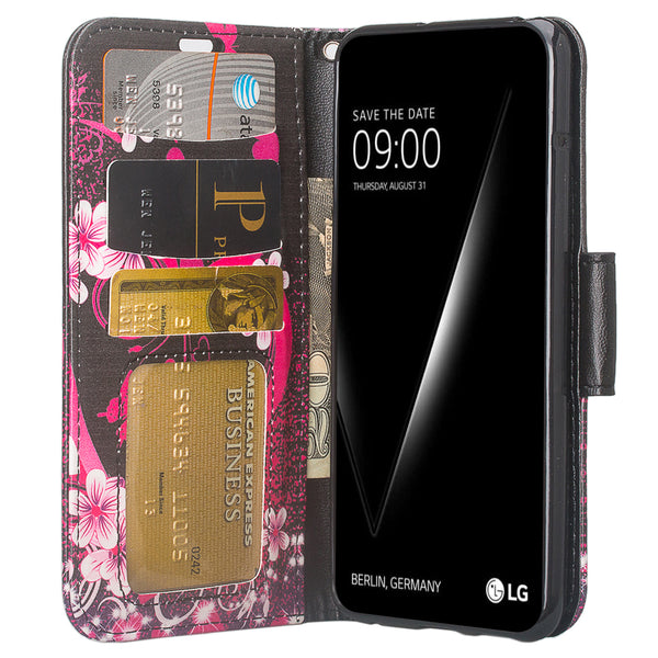 LG V30 wallet case - Heart Butterflies - www.coverlabusa.com