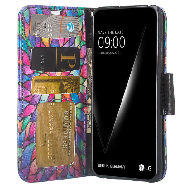 LG V30 wallet case - Rainbow Flower - www.coverlabusa.com
