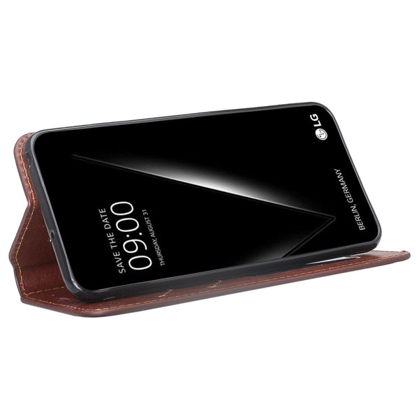 LG V30 Wallet Case - brown - www.coverlabusa.com