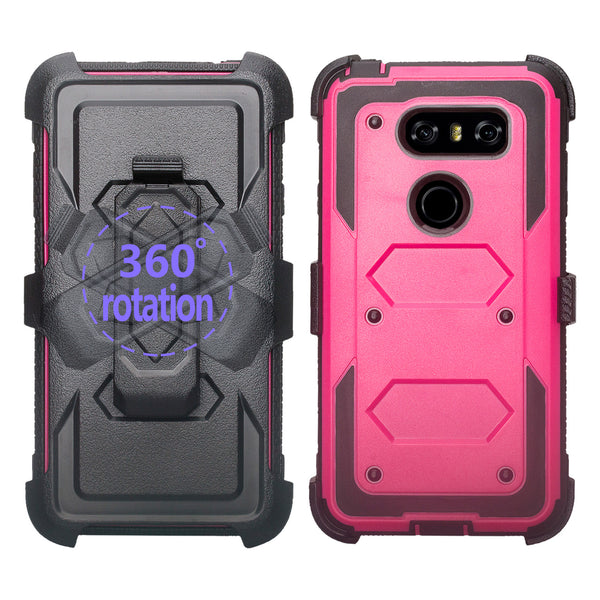 lg v30 heavy duty holster case - hot pink - www.coverlabusa.com