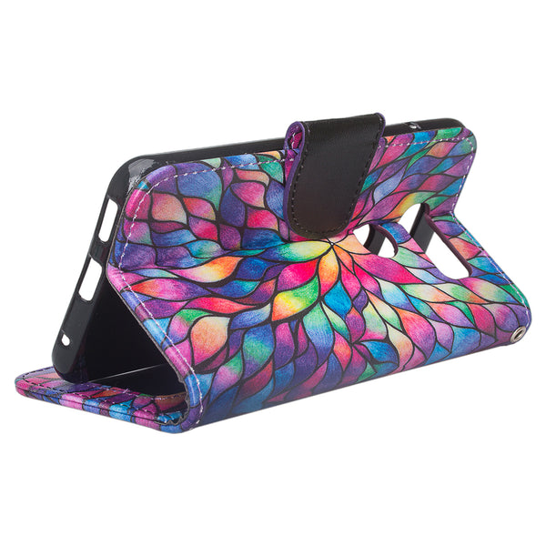 LG V30 wallet case - Rainbow Flower - www.coverlabusa.com