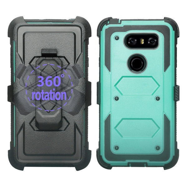 lg v30 heavy duty holster case - teal - www.coverlabusa.com