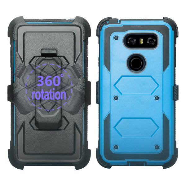 lg v30 heavy duty holster case - blue - www.coverlabusa.com