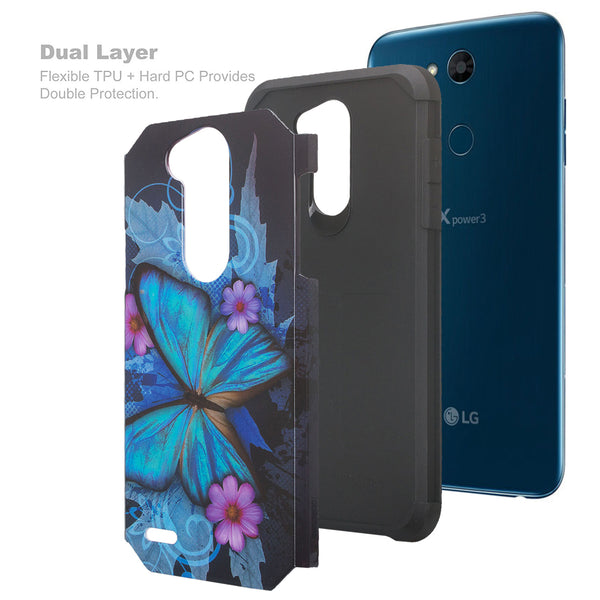 lg x power 3 hybrid case - blue butterfly - www.coverlabusa.com