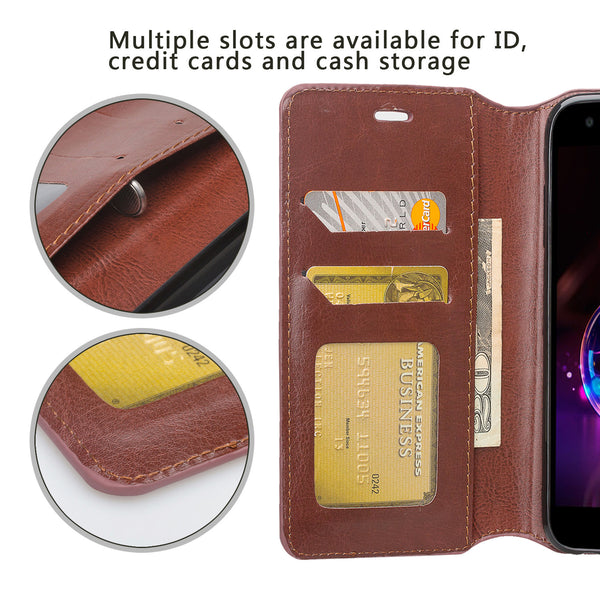 LG X Power 3 Wallet Case - brown - www.coverlabusa.com