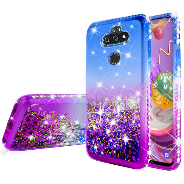glitter phone case for lg aristo 5 plus - blue/purple gradient - www.coverlabusa.com