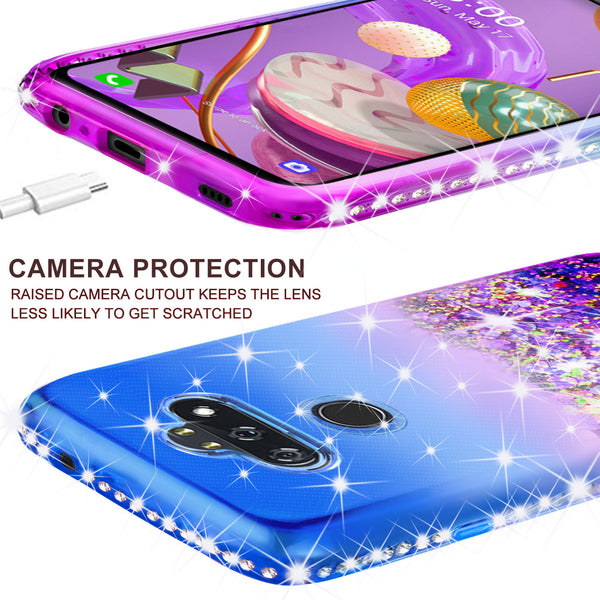 glitter phone case for lg aristo 5 plus - blue/purple gradient - www.coverlabusa.com