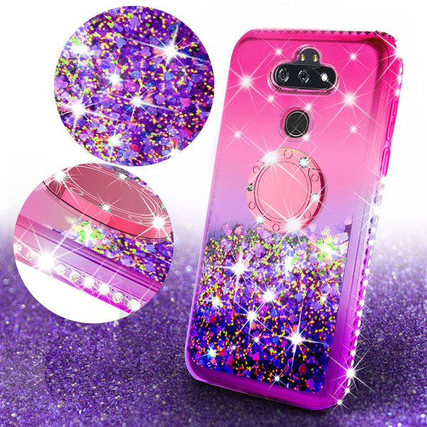 glitter phone case for lg aristo 5 plus - hot pink/purple gradient - www.coverlabusa.com