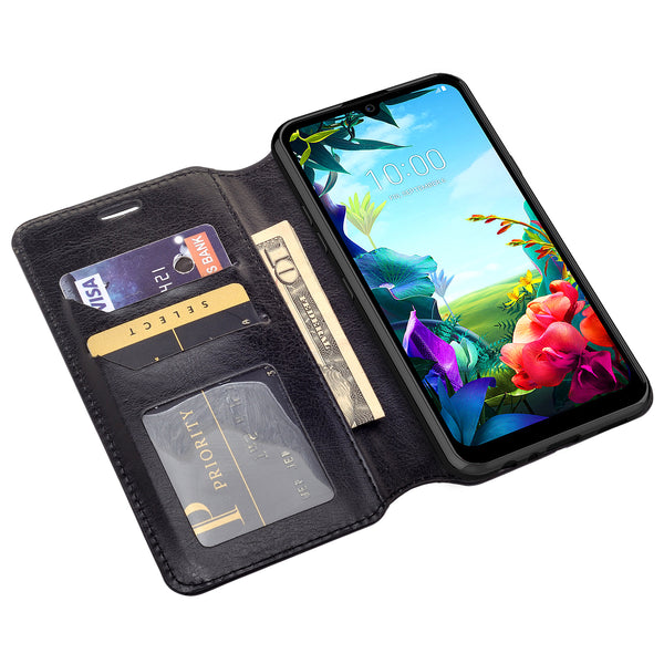 lg harmony 4 wallet case - black - www.coverlabusa.com