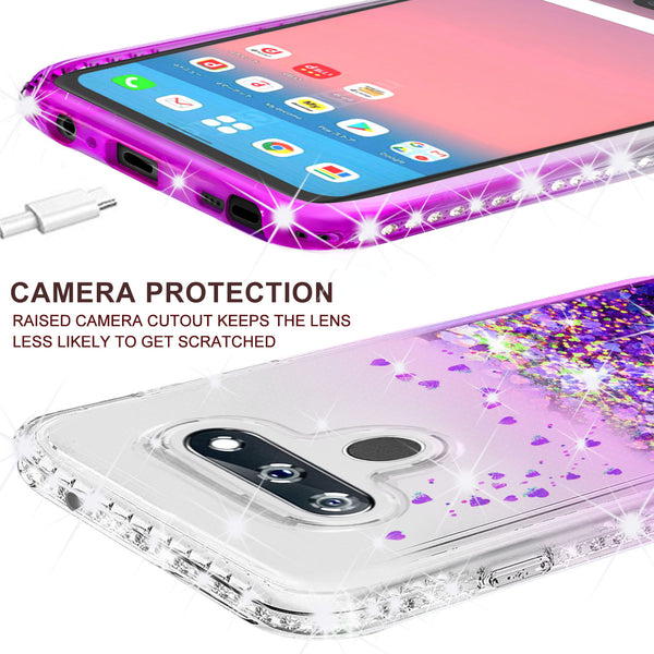 clear liquid phone case for lg k51 - purple - www.coverlabusa.com