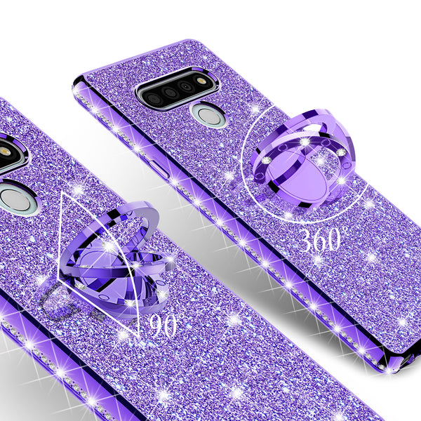 lg stylo 6 glitter bling fashion case - purple - www.coverlabusa.com
