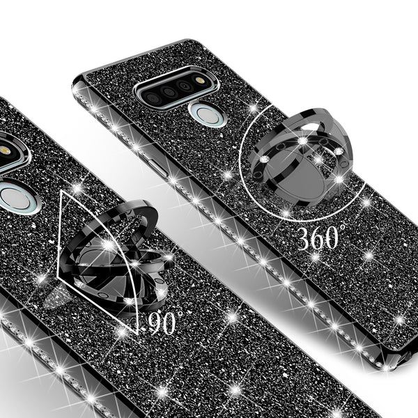 lg stylo 6 glitter bling fashion case - balck - www.coverlabusa.com