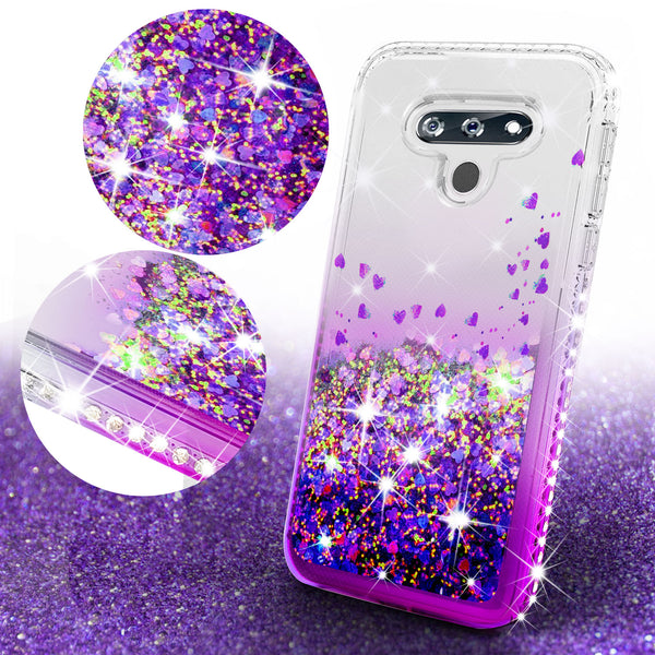 clear liquid phone case for lg k51 - purple - www.coverlabusa.com