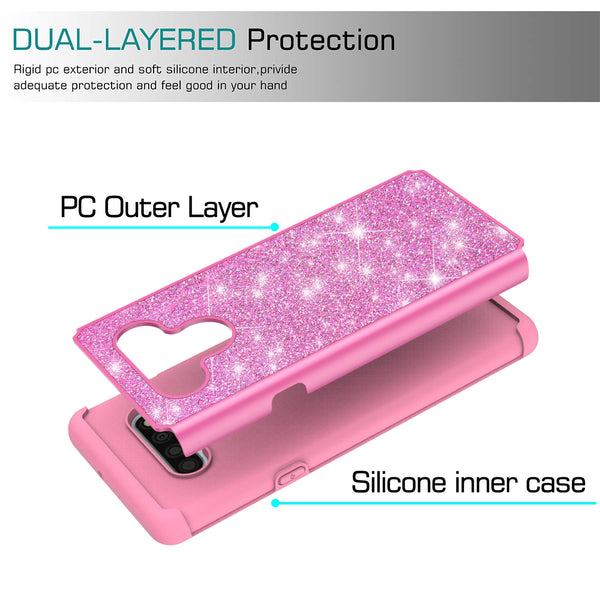 lg stylo 6 glitter hybrid case - hot pink - www.coverlabusa.com