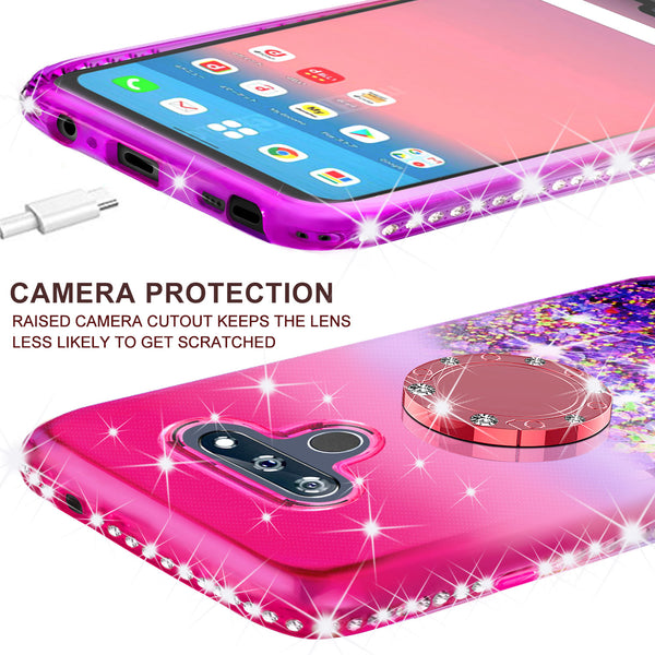 glitter phone case for lg harmony4 - hot pink/purple gradient - www.coverlabusa.com