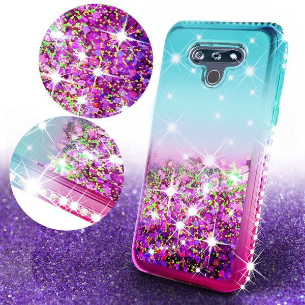 glitter phone case for lg stylo 6 -teal/pink gradient - www.coverlabusa.com