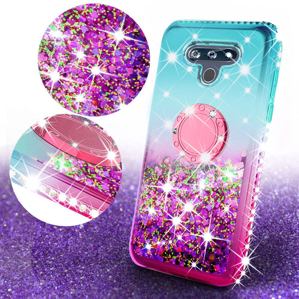 glitter phone case for lg stylo 6 - teal/pink gradient - www.coverlabusa.com