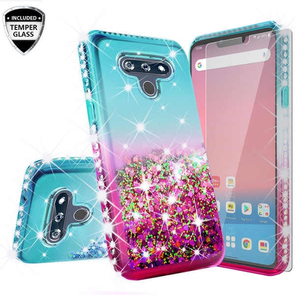 glitter phone case for lg stylo 6 -teal/pink gradient - www.coverlabusa.com