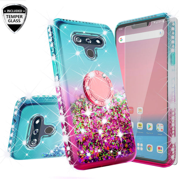 glitter phone case for lg stylo 6 - teal/pink gradient - www.coverlabusa.com