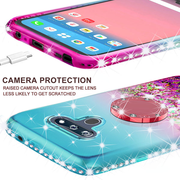 glitter phone case for lg harmony4 - teal/pink gradient - www.coverlabusa.com