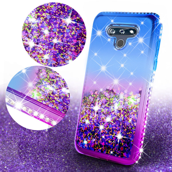 glitter phone case for lg stylo 6 - blue/purple gradient - www.coverlabusa.com