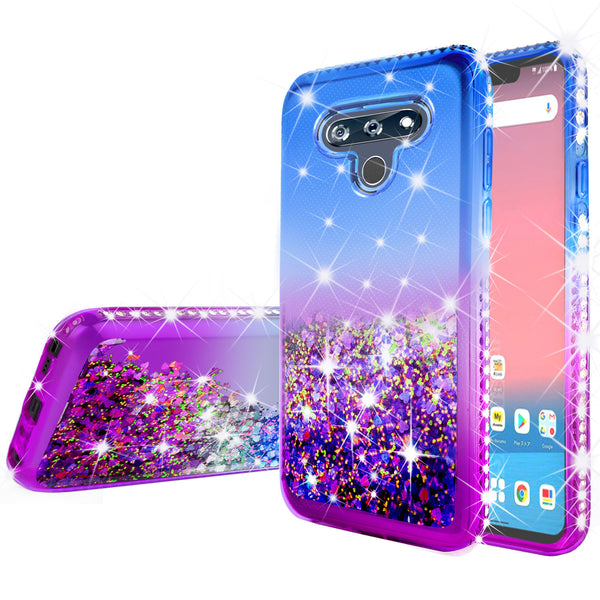 glitter phone case for lg stylo 6 - blue/purple gradient - www.coverlabusa.com