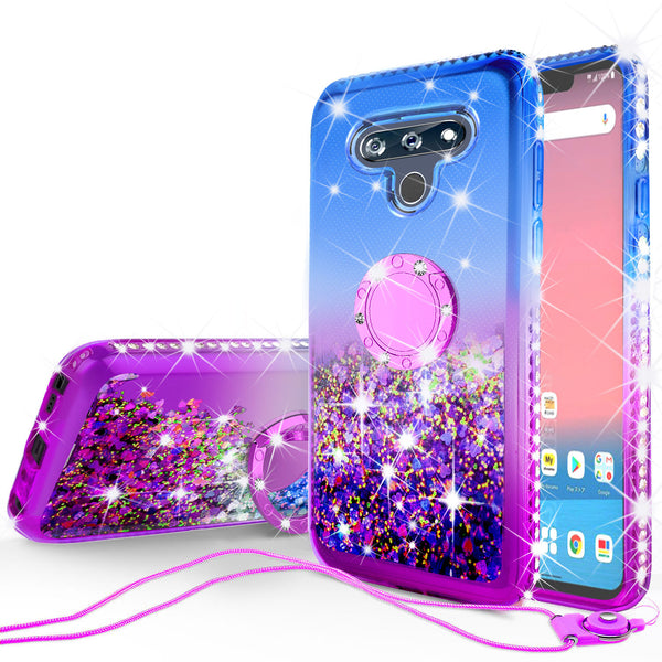 glitter phone case for lg stylo 6 - blue/purple gradient - www.coverlabusa.com