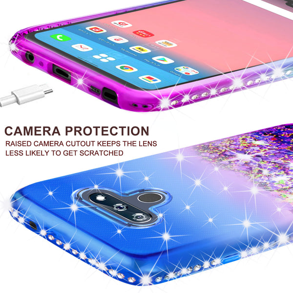 glitter phone case for lg stylo 6 - blue/purple gradient - www.coverlabusa.com