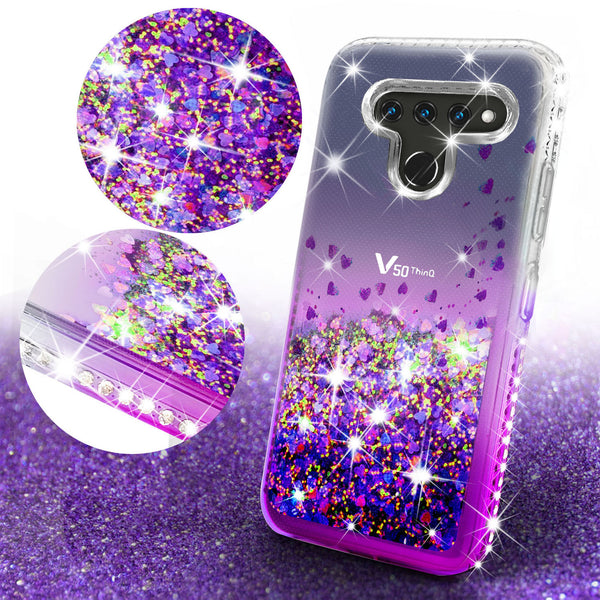 clear liquid phone case for lg v50 thinq 5g- purple - www.coverlabusa.com 