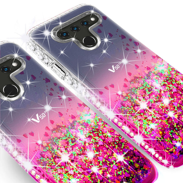 clear liquid phone case for lg v50 thinq 5g- pink - www.coverlabusa.com 