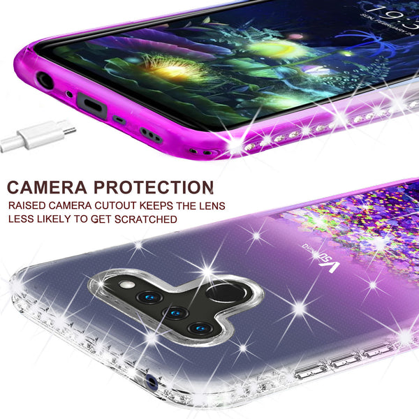 clear liquid phone case for lg v50 thinq 5g- purple - www.coverlabusa.com 