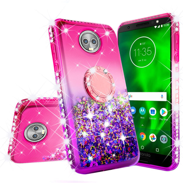 glitter ring phone case for moto g6 - hot pink gradient - www.coverlabusa.com 