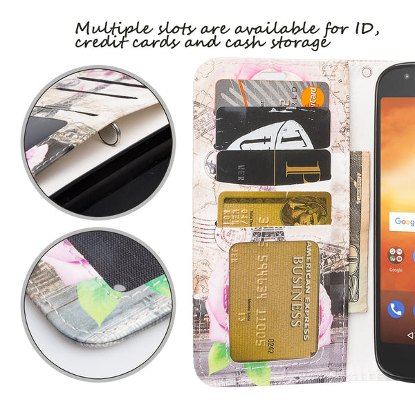 Motorola Moto E5 Plus leather wallet case - paris - www.coverlabusa.com