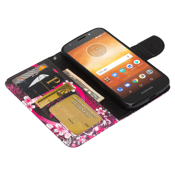 Motorola Moto E5 Plus Wallet Case - heart butterfliels - www.coverlabusa.com