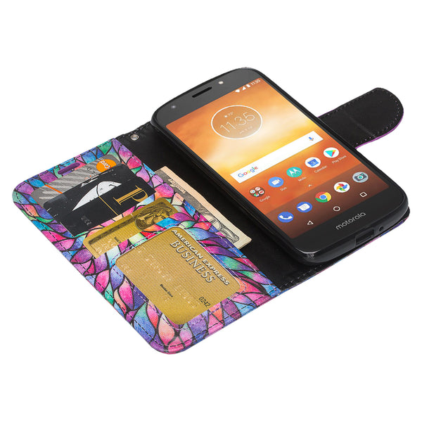 Motorola Moto E5 Play Wallet Case - rainbow flower - www.coverlabusa.com