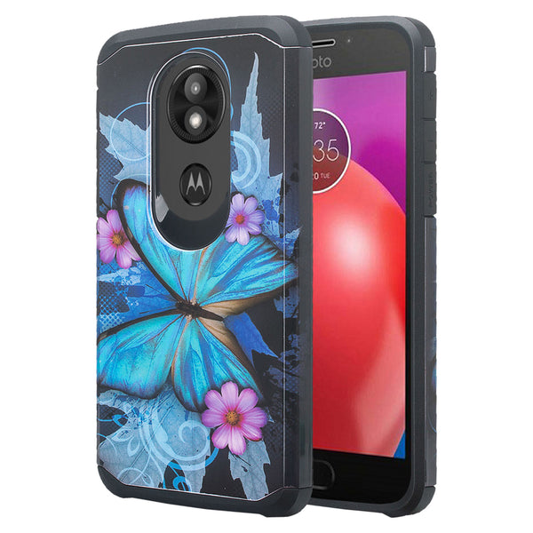 motorola moto e5 plus hybrid case - blue butterfly - www.coverlabusa.com