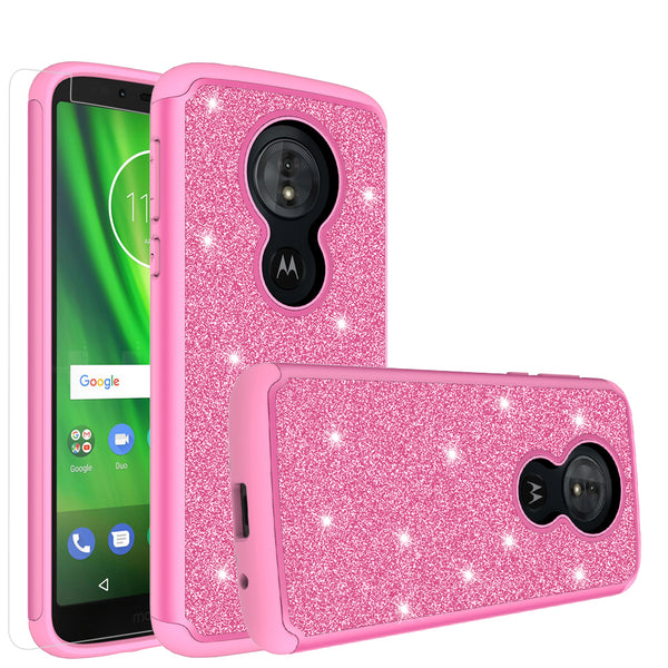 Motorola Moto G6 Play Glitter Hybrid Case - Hot Pink - www.coverlabusa.com