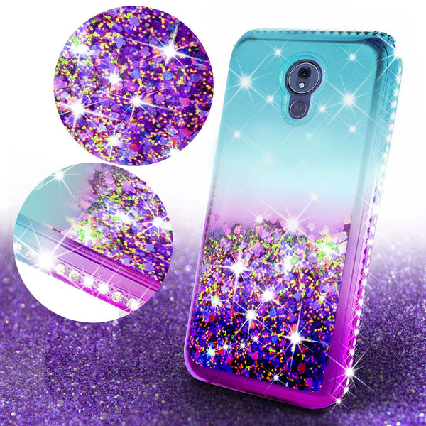 glitter phone case for motorola moto g7 - teal/purple gradient - www.coverlabusa.com