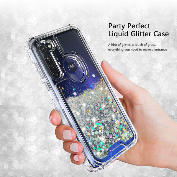 hard clear glitter phone case for motorola moto g stylus - clear - www.coverlabusa.com 