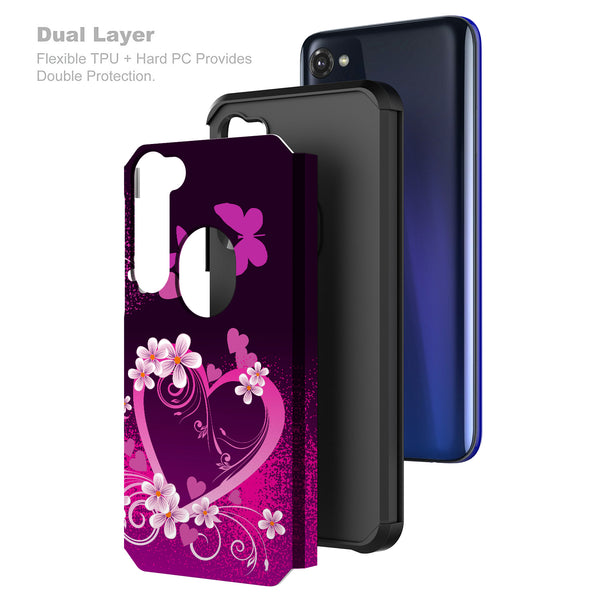 motorola moto g stylus hybrid case - heart butterflies - www.coverlabusa.com