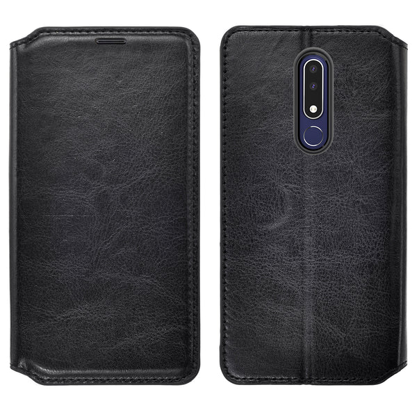 nokia 3.1 pluw wallet case - black - www.coverlabusa.com