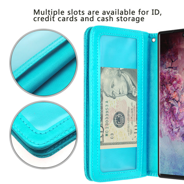 samsung galaxy a32 5g glitter wallet case - teal - www.coverlabusa.com