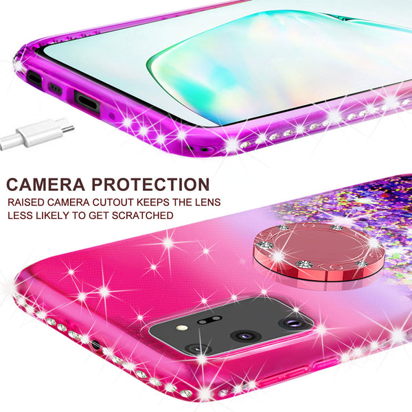 glitter phone case for samsung galaxy note 20 - hot pink/purple gradient - www.coverlabusa.com